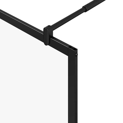 Walk-in Shower Wall Black 80 x 195 x 0.5 cm Glass and Aluminium