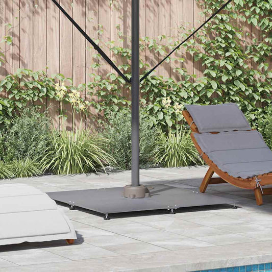 Parasol Base 52 kg Dark grey wood look Steel Square Adjustable