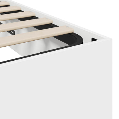 Ottoman Bed Frame White 203 x 180 x 25 cm Engineered Wood
