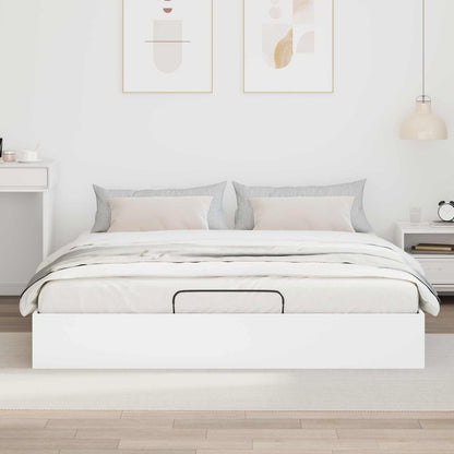 Ottoman Bed Frame White 203 x 180 x 25 cm Engineered Wood