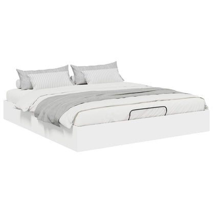 Ottoman Bed Frame White 203 x 180 x 25 cm Engineered Wood