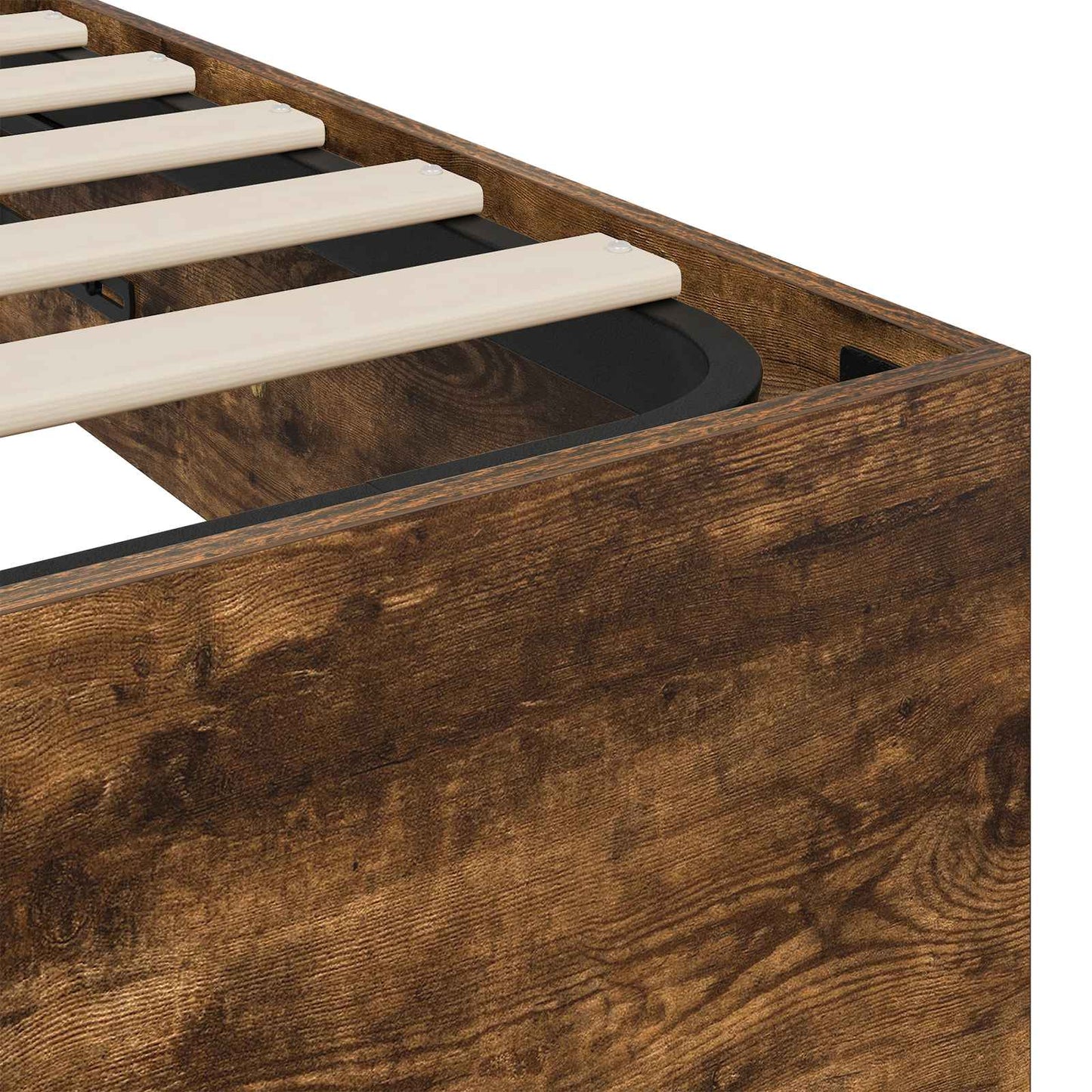 Ottoman Bed Frame Smoked Oak 203 x 180 x 25 cm Engineered Wood