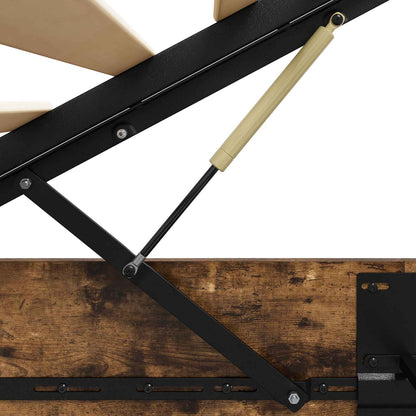 Ottoman Bed Frame Smoked Oak 203 x 180 x 25 cm Engineered Wood