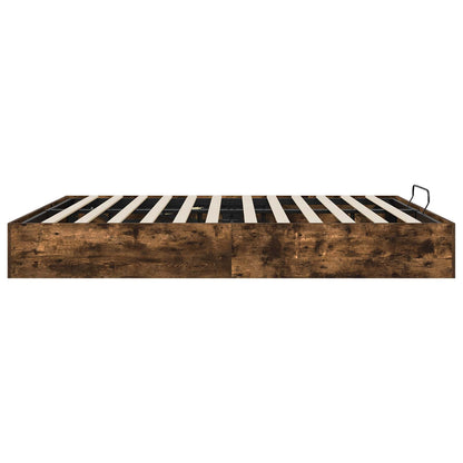 Ottoman Bed Frame Smoked Oak 203 x 180 x 25 cm Engineered Wood