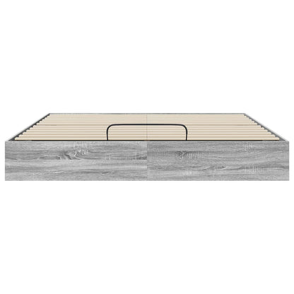 Ottoman Bed Frame Grey Sonoma 203 x 180 x 25 cm Engineered Wood