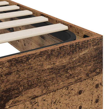 Ottoman Bed Frame Old Wood 203 x 180 x 25 cm Engineered Wood
