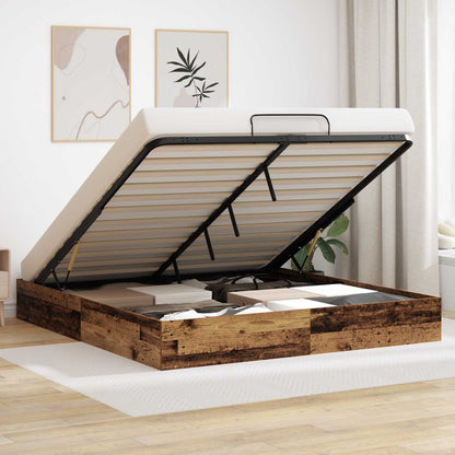 Ottoman Bed Frame Old Wood 203 x 180 x 25 cm Engineered Wood