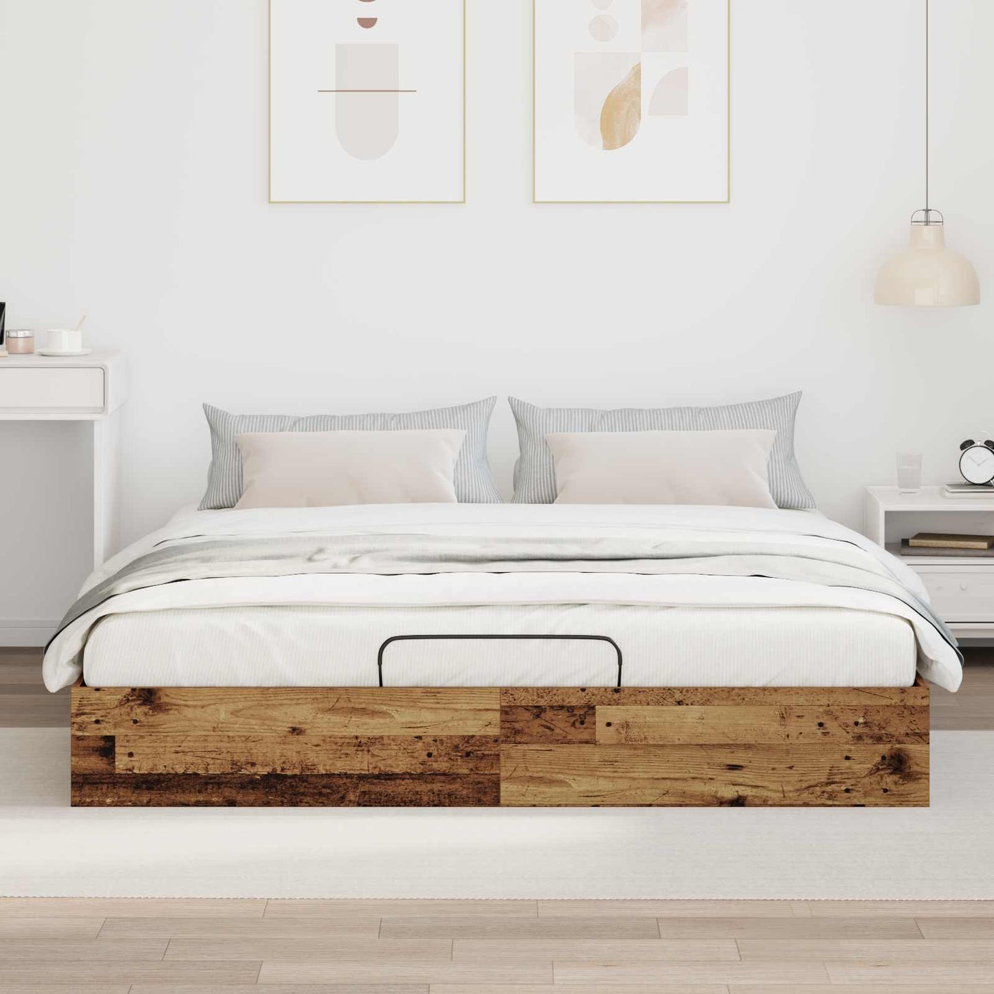 Ottoman Bed Frame Old Wood 203 x 180 x 25 cm Engineered Wood