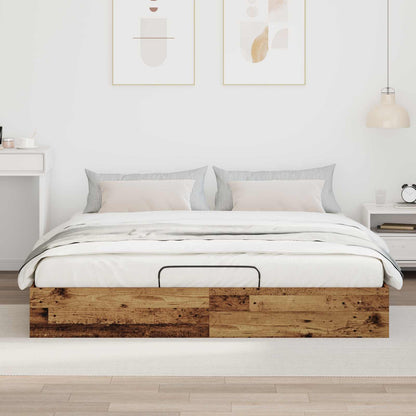 Ottoman Bed Frame Old Wood 203 x 180 x 25 cm Engineered Wood