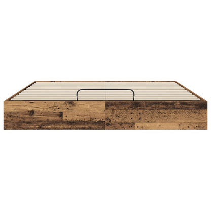 Ottoman Bed Frame Old Wood 203 x 180 x 25 cm Engineered Wood