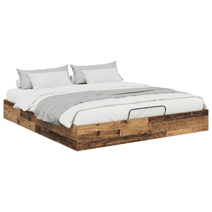 Ottoman Bed Frame Old Wood 203 x 180 x 25 cm Engineered Wood