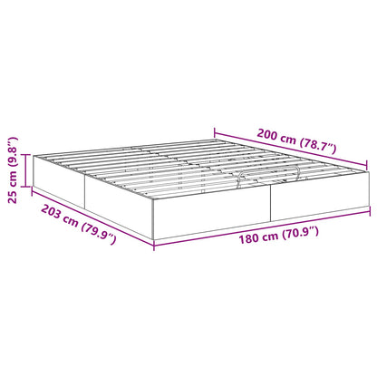 Ottoman Bed Frame Old Wood 203 x 180 x 25 cm Engineered Wood