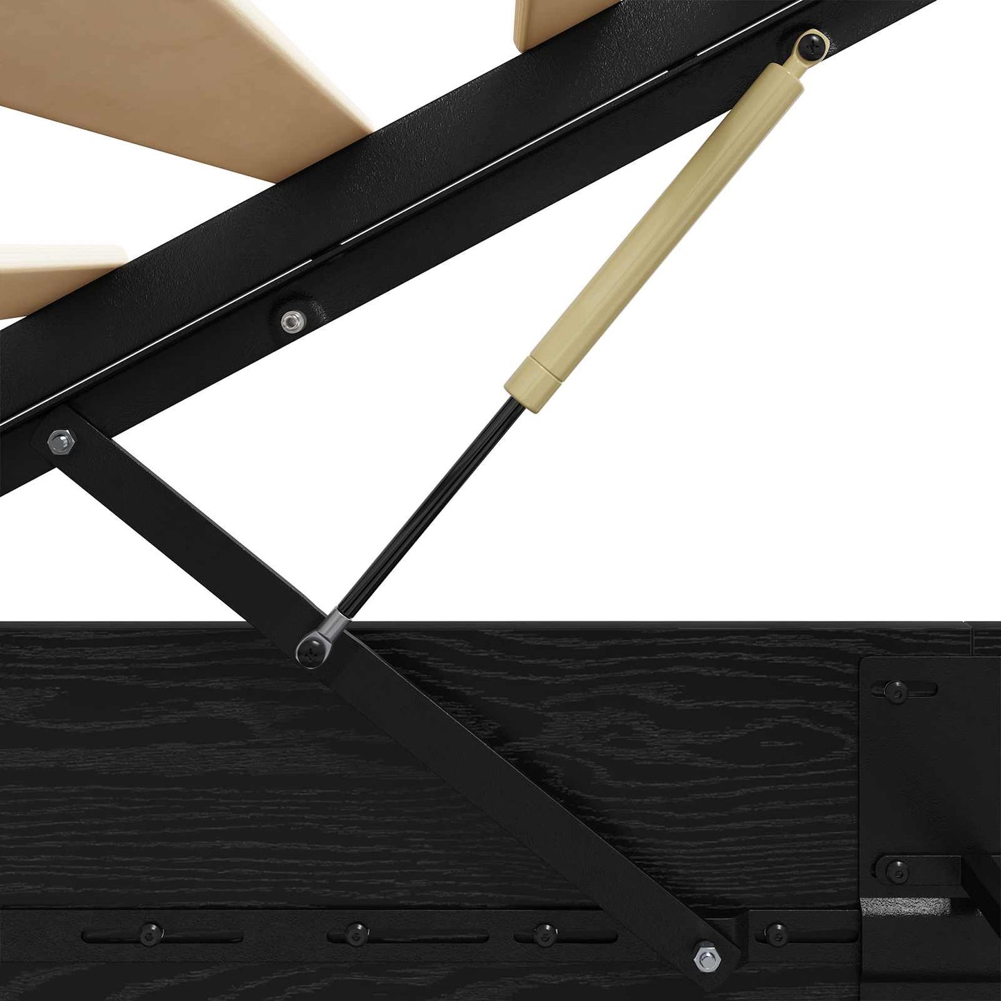 Ottoman Bed Frame Black Oak 203 x 160 x 25 cm Engineered Wood