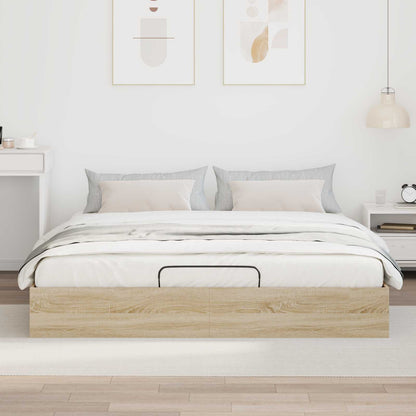 Ottoman Bed Frame Sonoma Oak 203 x 160 x 25 cm Engineered Wood