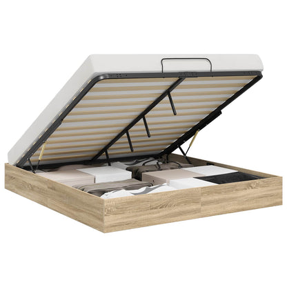 Ottoman Bed Frame Sonoma Oak 203 x 160 x 25 cm Engineered Wood