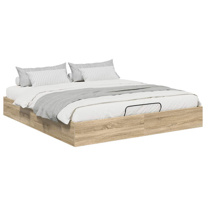 Ottoman Bed Frame Sonoma Oak 203 x 160 x 25 cm Engineered Wood