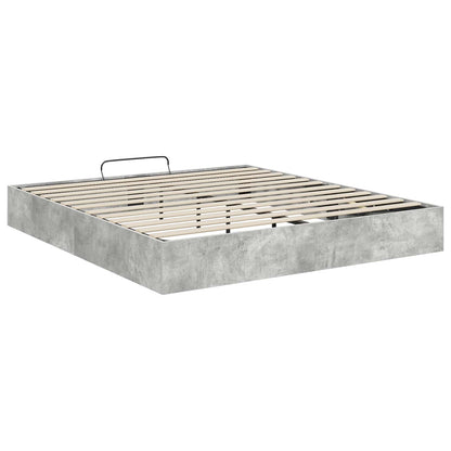 Ottoman Bed Frame Concrete Grey 160 x 200 cm Engineered Wood