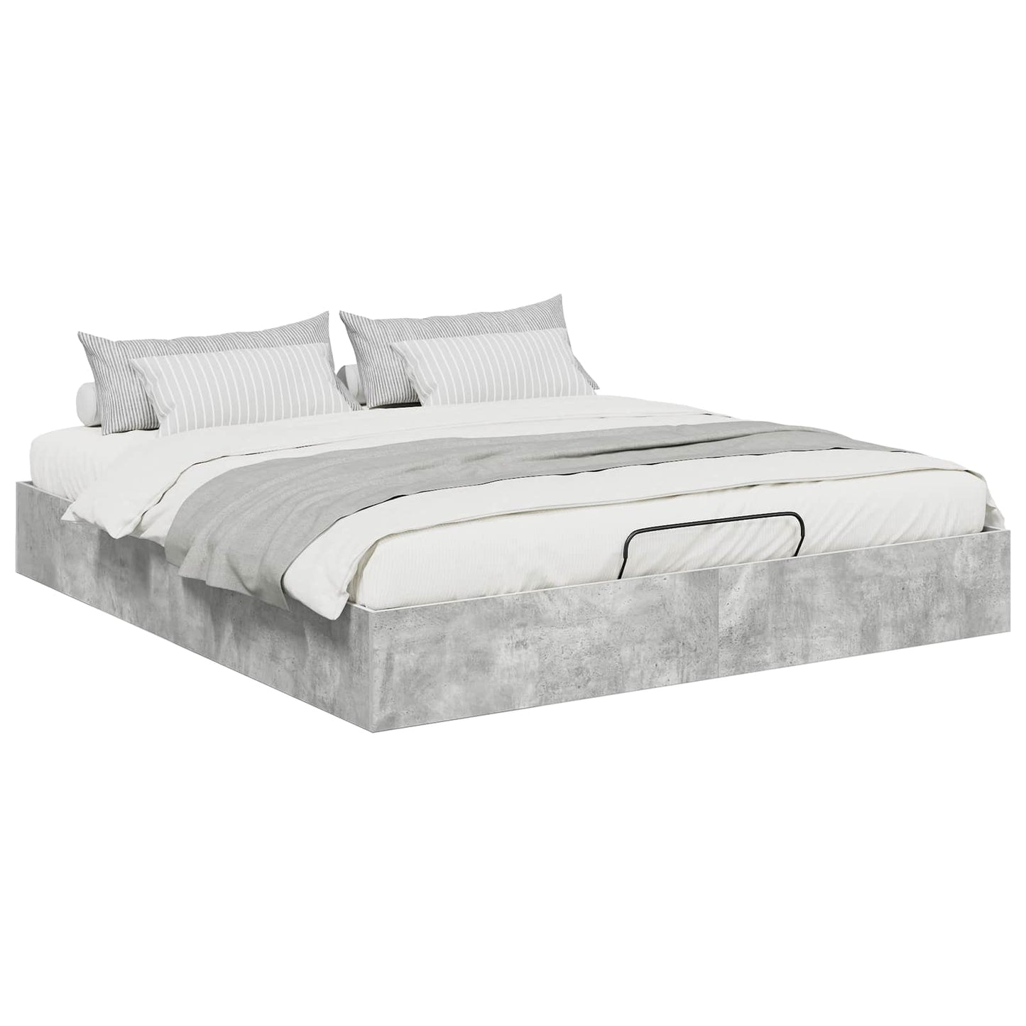 Ottoman Bed Frame Concrete Grey 160 x 200 cm Engineered Wood