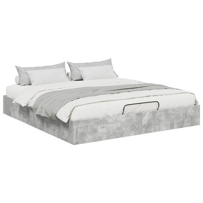 Ottoman Bed Frame Concrete Grey 160 x 200 cm Engineered Wood