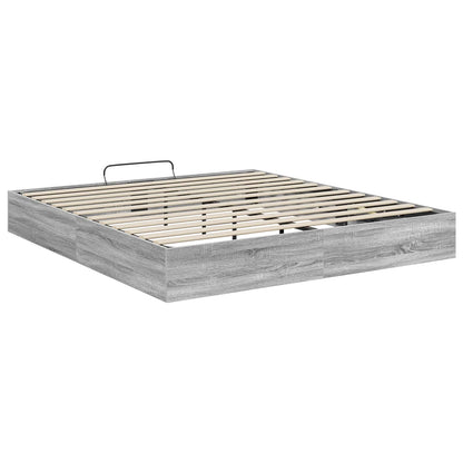 Ottoman Bed Frame Grey Sonoma 203 x 160 x 25 cm Engineered Wood