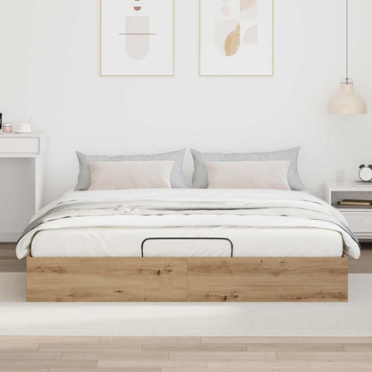 Ottoman Bed Frame with Storage Artisian Oak 203 x 160 x 25 cm