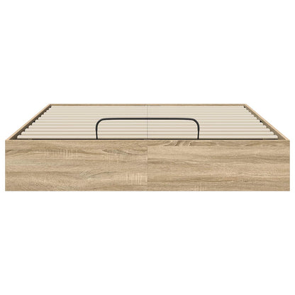 Ottoman Bed Frame Sonoma Oak 203 x 140 x 25 cm Engineered Wood