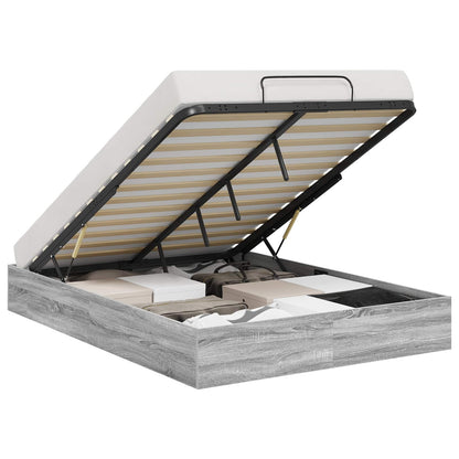 Ottoman Bed Frame Grey Sonoma 203 x 140 x 25 cm Engineered Wood