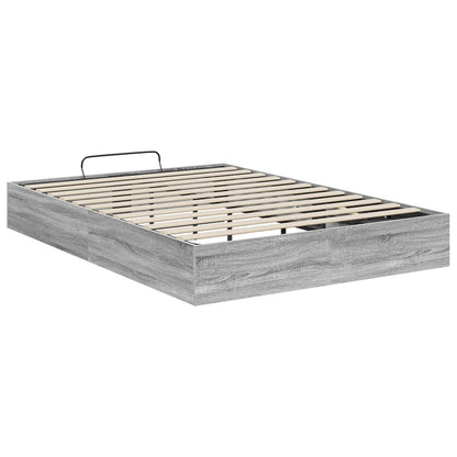 Ottoman Bed Frame Grey Sonoma 203 x 140 x 25 cm Engineered Wood