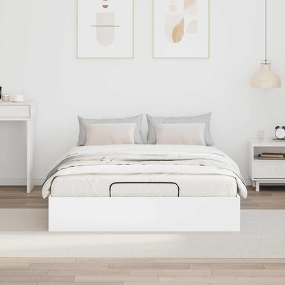 Ottoman Bed Frame White 203 x 120 x 25 cm Engineered Wood