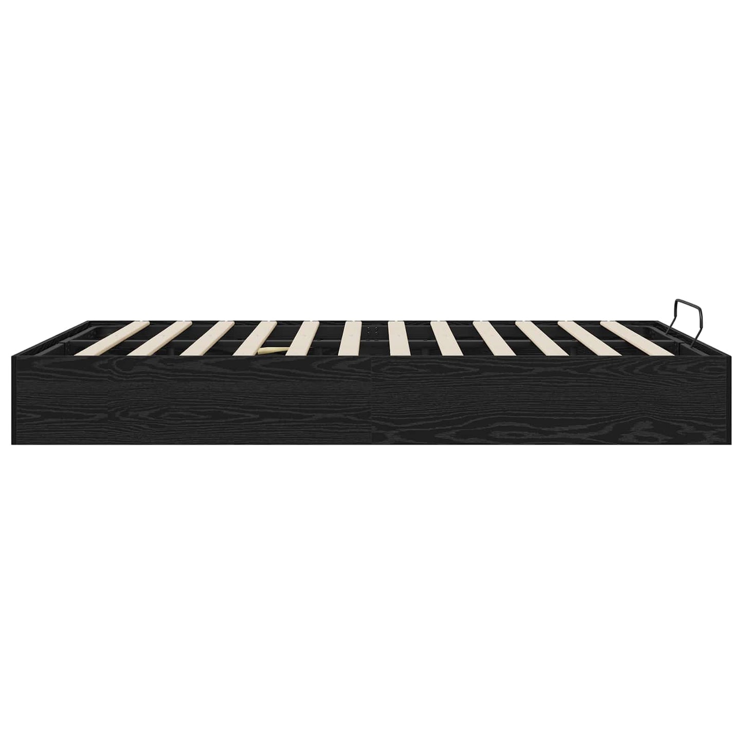 Ottoman Bed Frame Black Oak 203 x 120 x 25 cm Engineered Wood