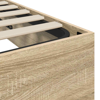 Ottoman Bed Frame Sonoma Oak 203 x 120 x 25 cm Engineered Wood