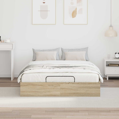 Ottoman Bed Frame Sonoma Oak 203 x 120 x 25 cm Engineered Wood