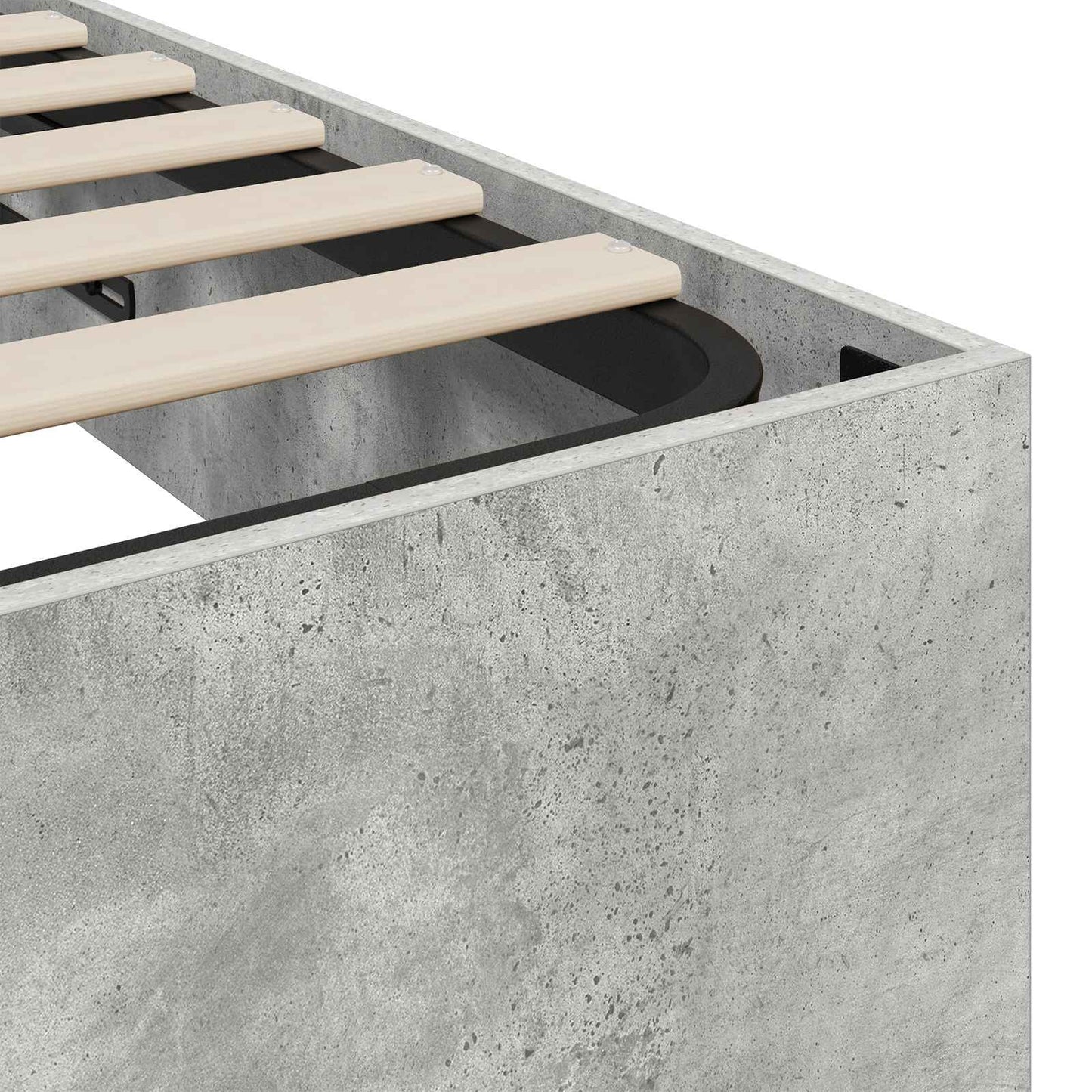 Ottoman Bed Frame Concrete Grey 120 x 200 cm Engineered Wood