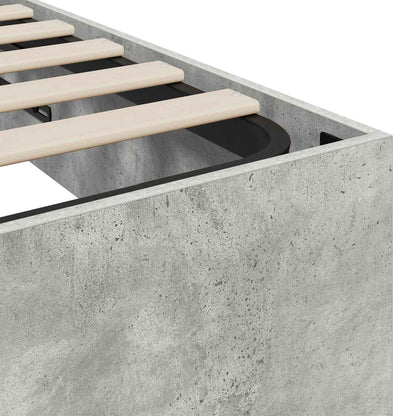 Ottoman Bed Frame Concrete Grey 120 x 200 cm Engineered Wood
