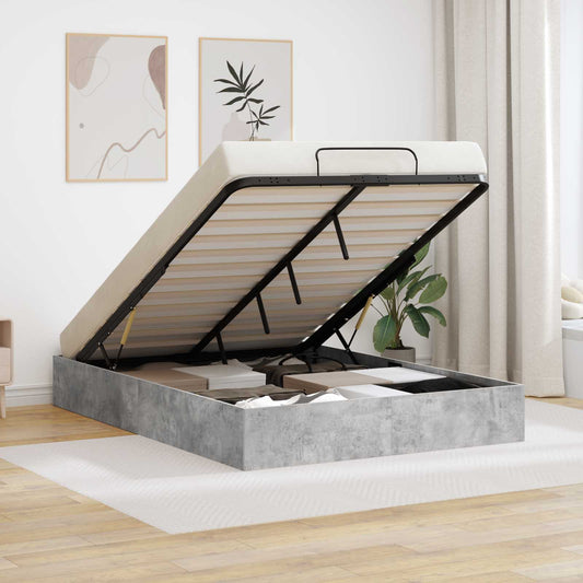 Ottoman Bed Frame Concrete Grey 120 x 200 cm Engineered Wood