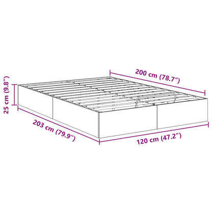 Ottoman Bed Frame Concrete Grey 120 x 200 cm Engineered Wood