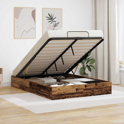 Ottoman Bed Frame Old Wood 203 x 120 x 25 cm Engineered Wood