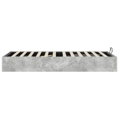 Ottoman Bed Frame Concrete Grey 90 x 200 cm Engineered Wood