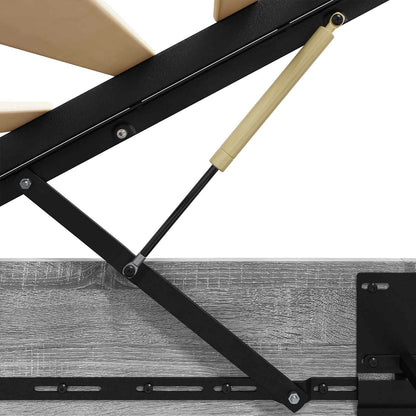 Ottoman Bed Frame Grey Sonoma 203 x 90 x 25 cm Engineered Wood