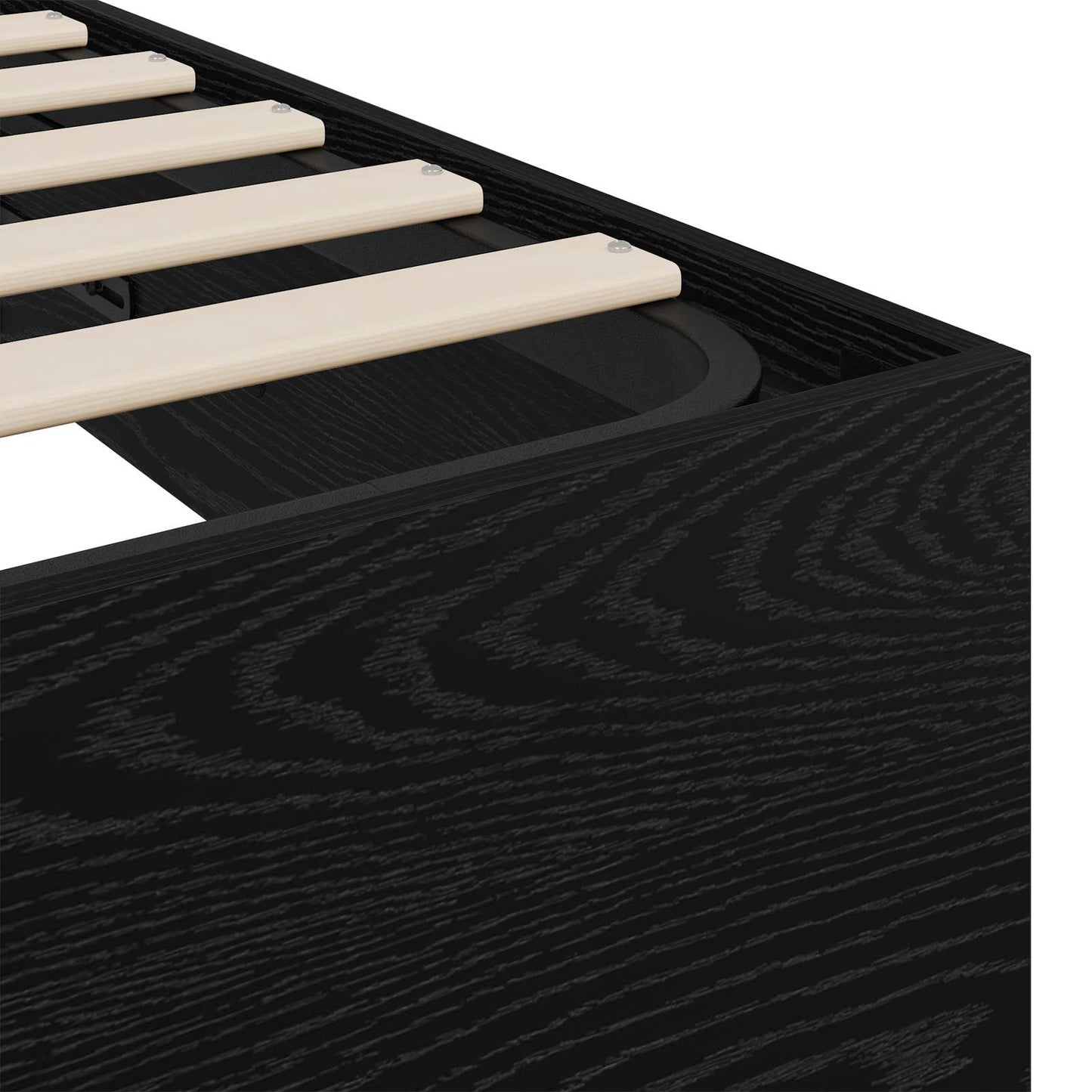 Ottoman Bed Frame Black Oak 80.5 x 200 cm Engineered Wood