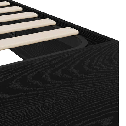Ottoman Bed Frame Black Oak 80.5 x 200 cm Engineered Wood