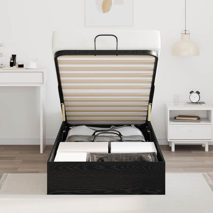 Ottoman Bed Frame Black Oak 80.5 x 200 cm Engineered Wood