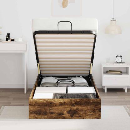 Ottoman Bed Frame Smoked Oak 80.5 x 200 cm Engineered Wood