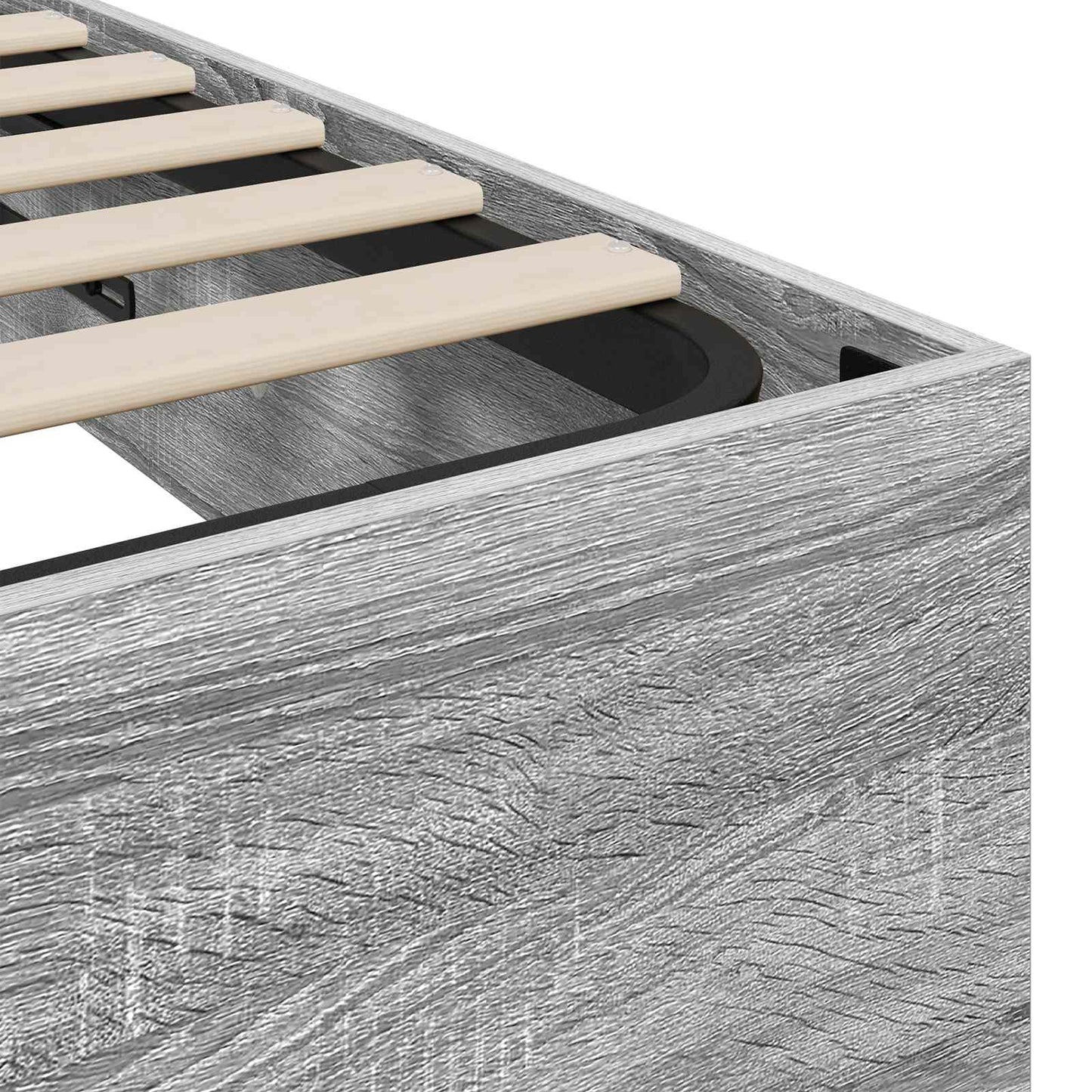 Ottoman Bed Frame Grey Sonoma 80.5 x 200 cm Engineered Wood
