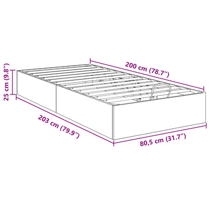 Ottoman Bed Frame Artisan Oak 80.5 x 200 cm Engineered Wood