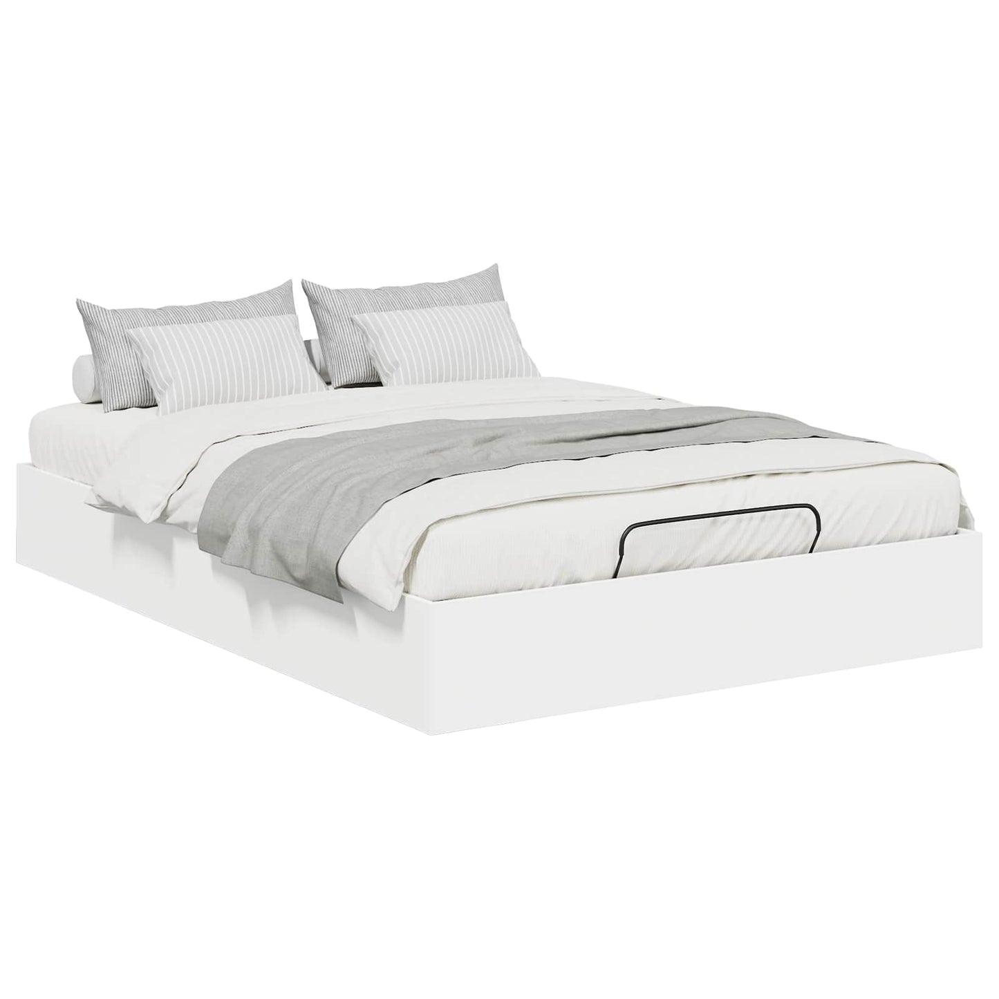 Ottoman Bed Frame White 193 x 140 x 25 cm Engineered Wood