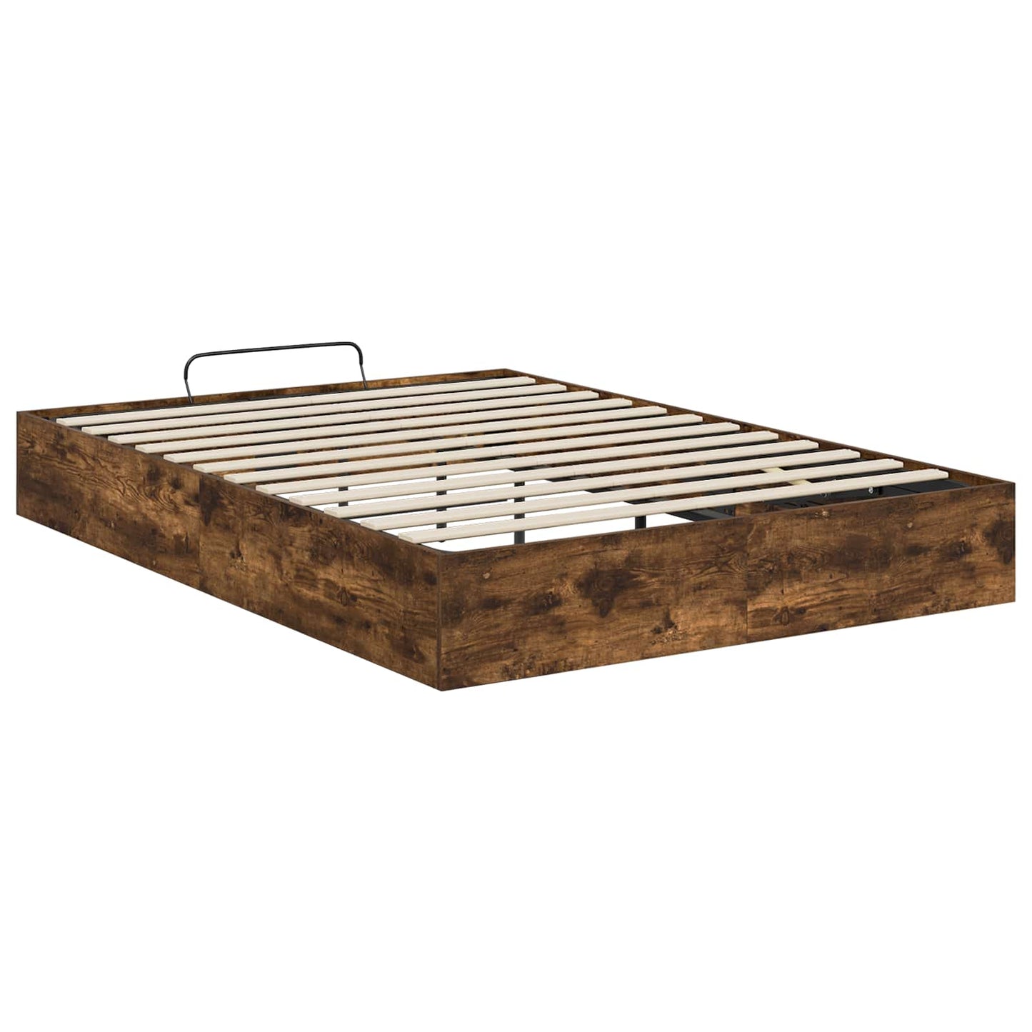 Ottoman Bed Frame Smoked Oak 193 x 140 x 25 cm Engineered Wood