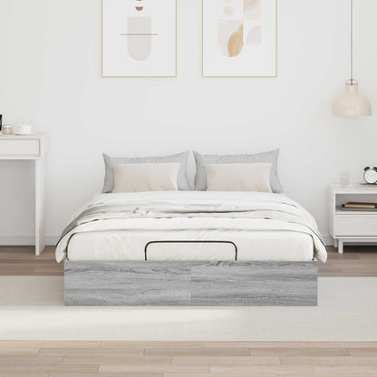 Ottoman Bed Frame Grey Sonoma 193 x 140 x 25 cm Engineered Wood