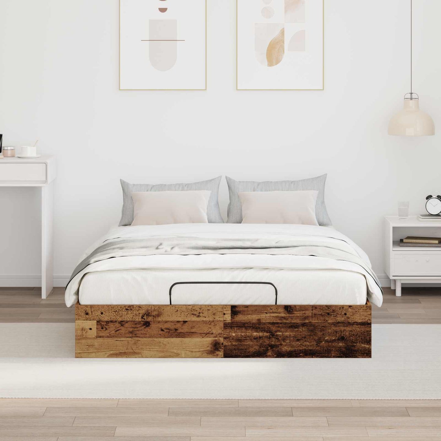 Ottoman Bed Frame Old Wood 193 x 140 x 25 cm Engineered Wood