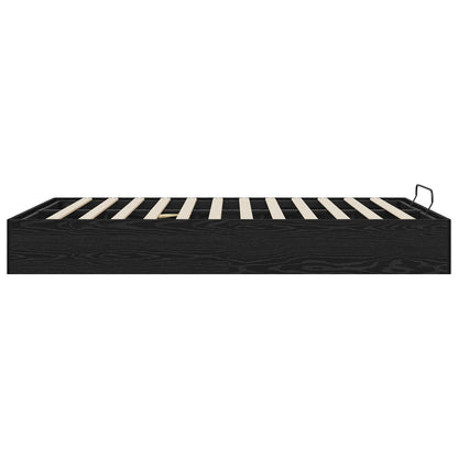 Ottoman Bed Frame Black Oak 193 x 135 x 25 cm Engineered Wood